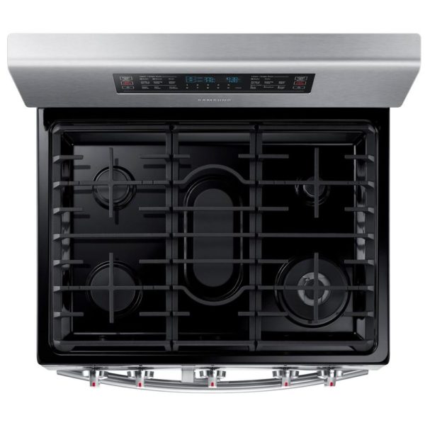 SAMSUNG 30 in. 5.8 cu. ft. Double Oven Gas Range with Self-Cleaning Convection Oven in Stainless
