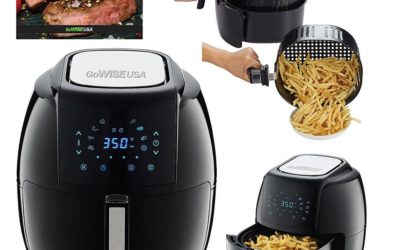 GoWISE USA Air Fryer with 6-Piece Accessory Set + 50 Recipes for Your Air Fryer Book (5.8-QT)