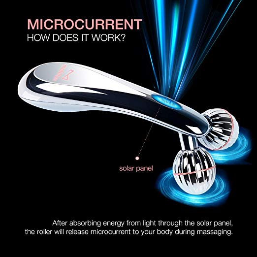 3D Microcurrent Facial Roller, Multifun Face Beauty Roller Body Massager