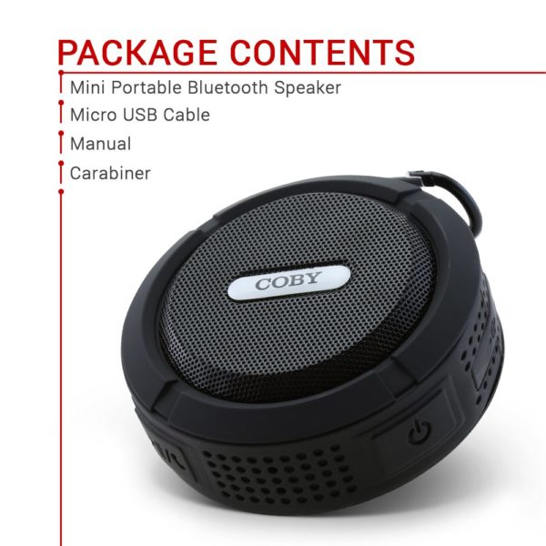 Coby Waterproof Speaker, Shower Speaker,IPX5, Wireless Portable