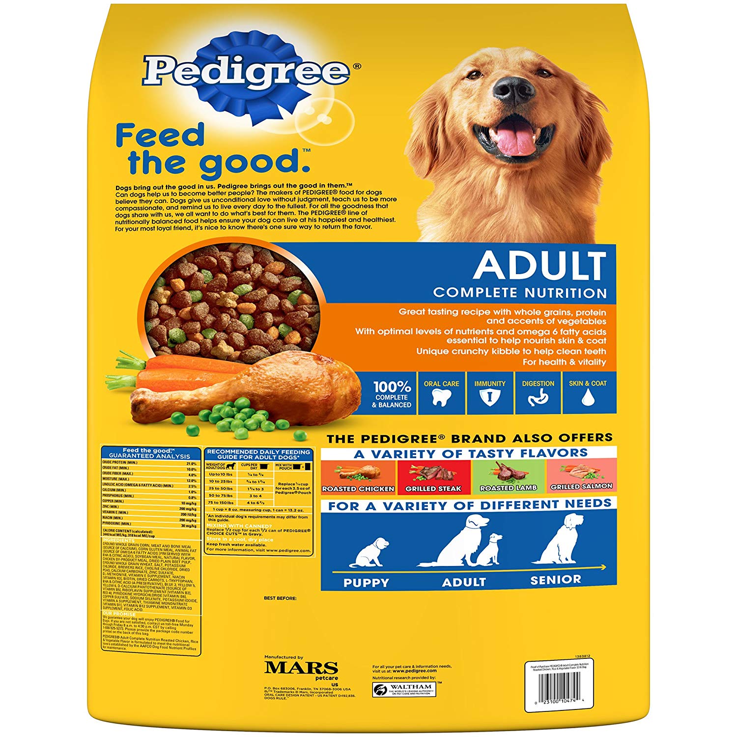 Pedigree Adult Dry Dog Food - Roasted Chicken, Rice ...