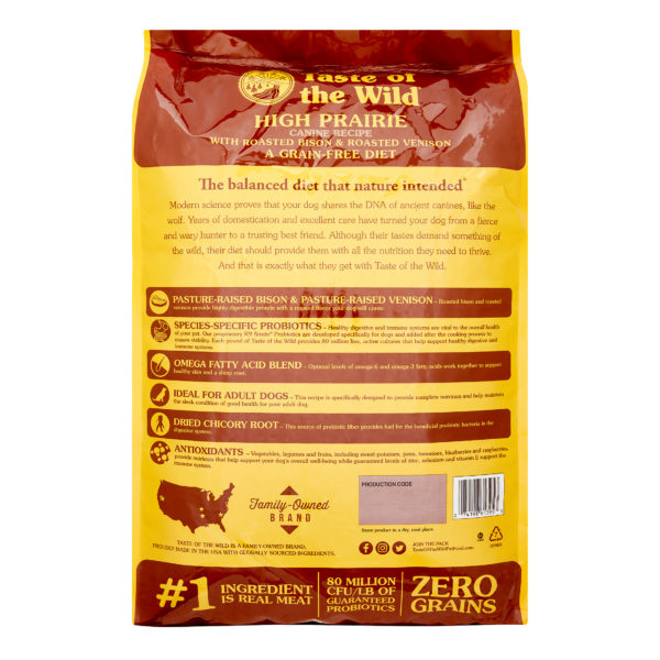 Taste of the Wild High Prairie Canine Recipe with Roasted Bison and Roasted Venison Grain-Free Dry Dog Food