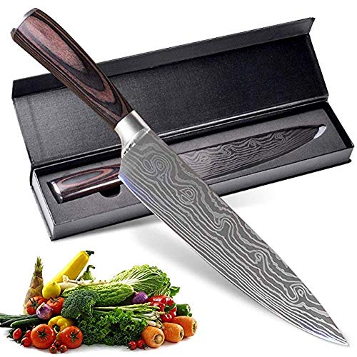 Professional Chef Knife, 8 Inch Pro Kitchen Knife, German High Carbon Stainless Steel Knife with Ergonomic Handle