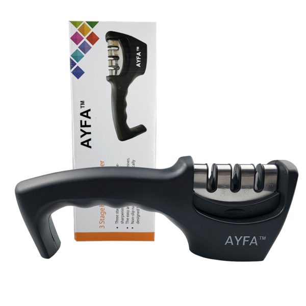 AYFA Knife Sharpener,Kitchen Knife Sharpener - 3-Stage Knife Sharpening Tool Helps Repair, Restore and Polish Blades