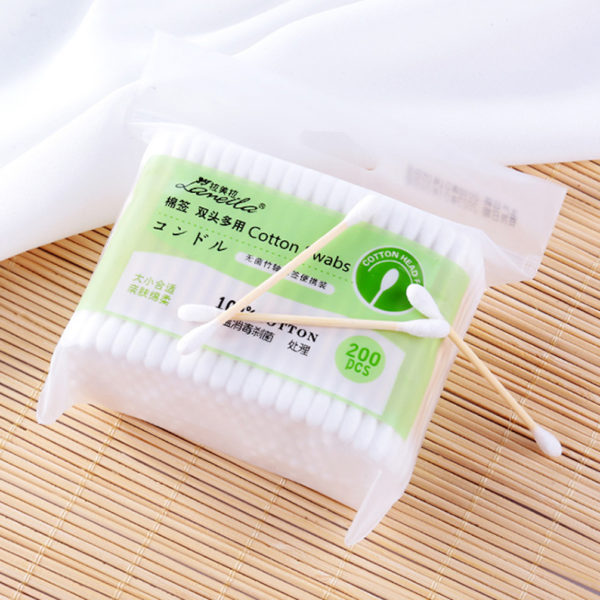 Cotton swabs buds makeup remover cleaning ear bamboo stick (Pack 200ct, Pack of 12) Total 2400pcs by AYFA
