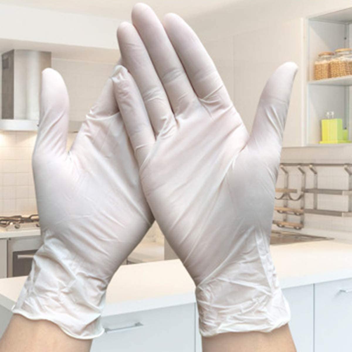 Gloves Latex Powdered Disposable for Food Service Size Large 100pcs