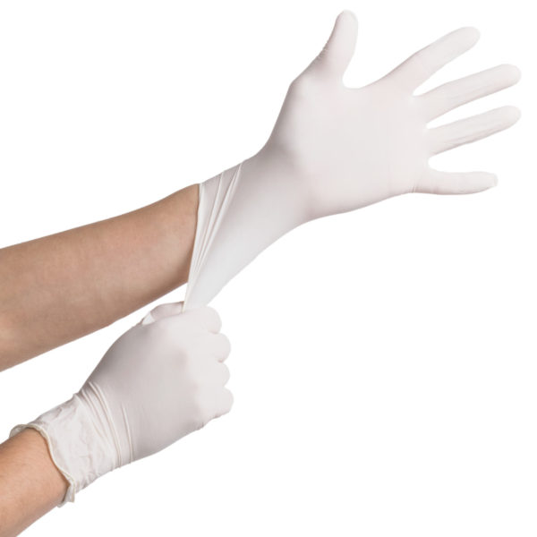 Gloves Latex Powdered Free Disposable for Food Service Size Medium 100pcs