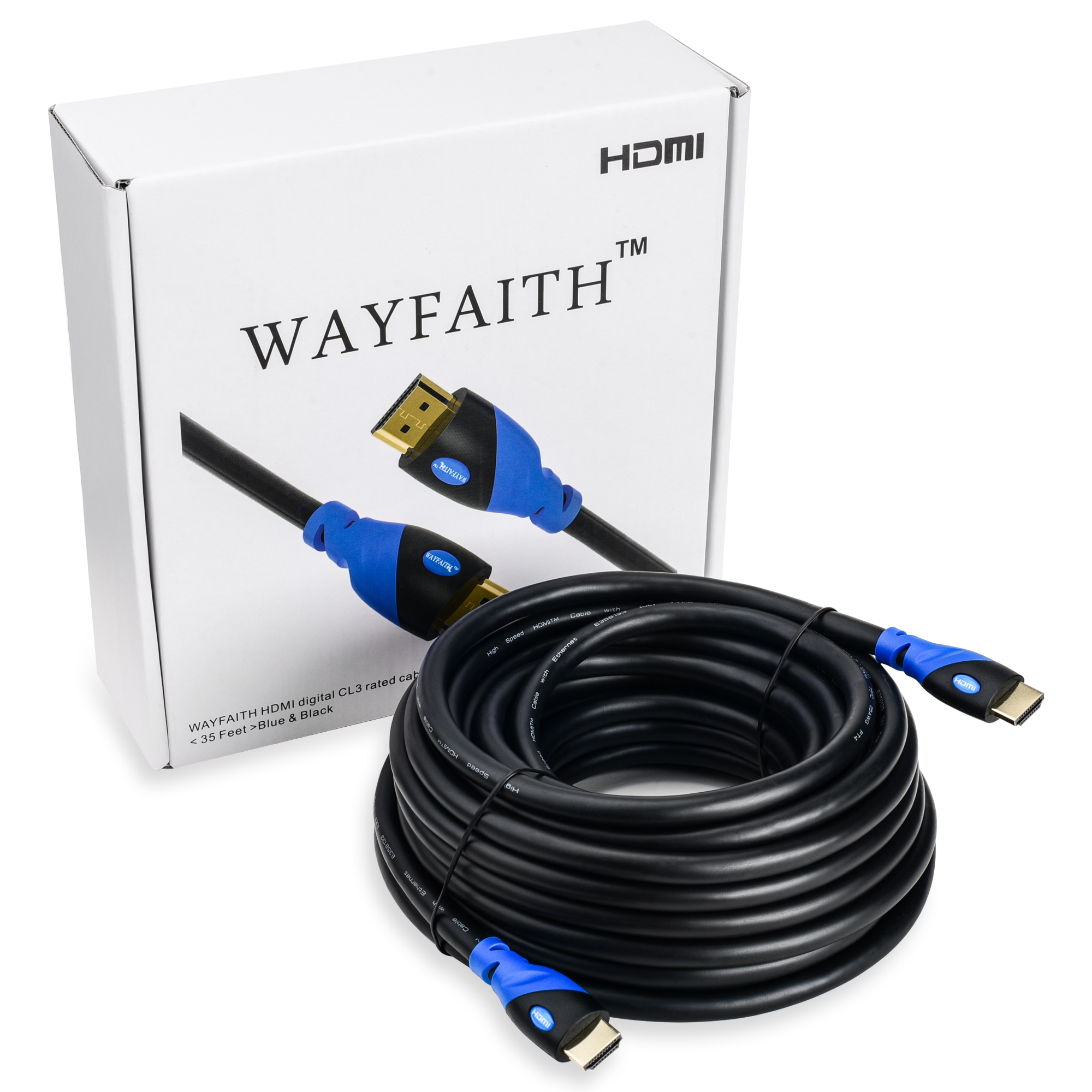WAYFAITH HDMI Digital CL3 rated 4K 30Hz High Speed Cable 35 Feet 